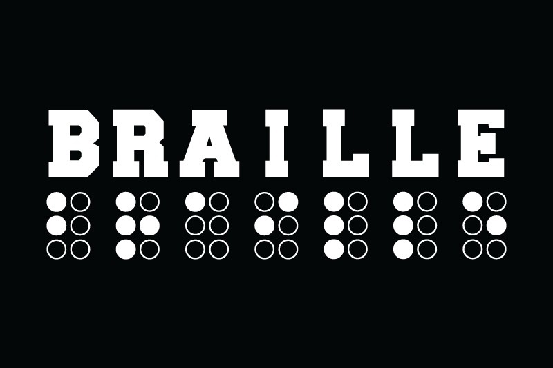 Beispiel einer Braille Regular-Schriftart