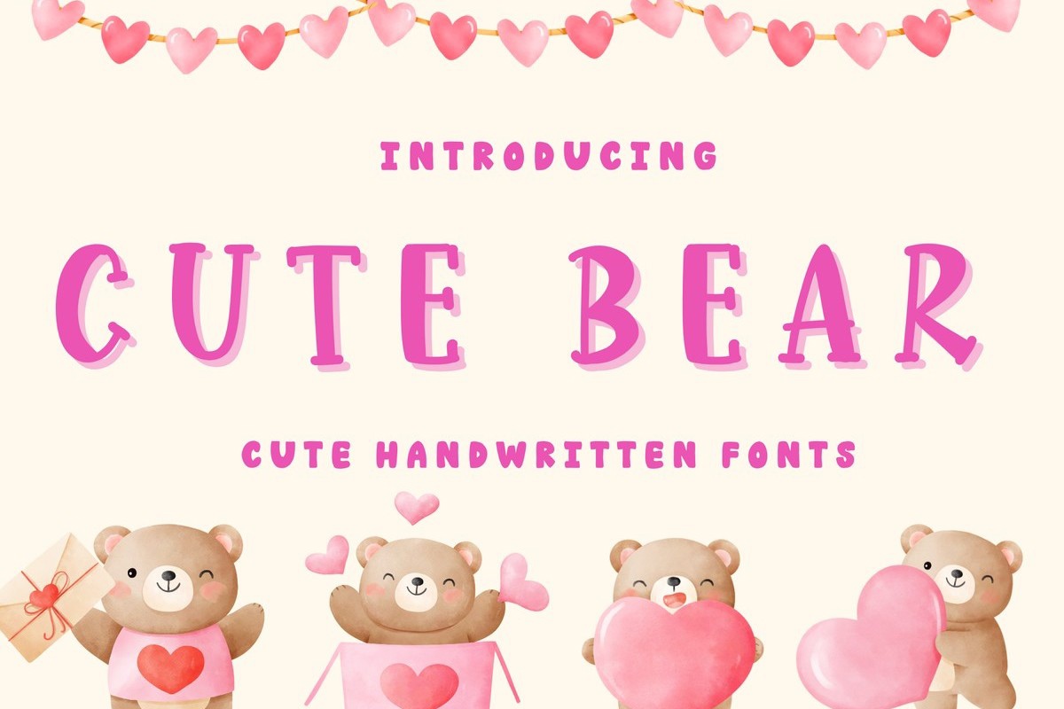 Beispiel einer Cute Bear-Schriftart