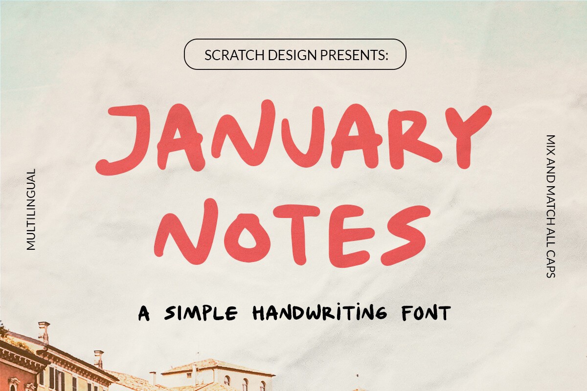 Beispiel einer January Notes Regular-Schriftart