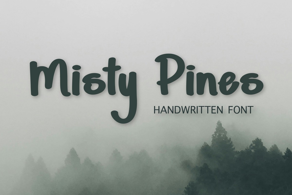 Beispiel einer Misty Pines-Schriftart