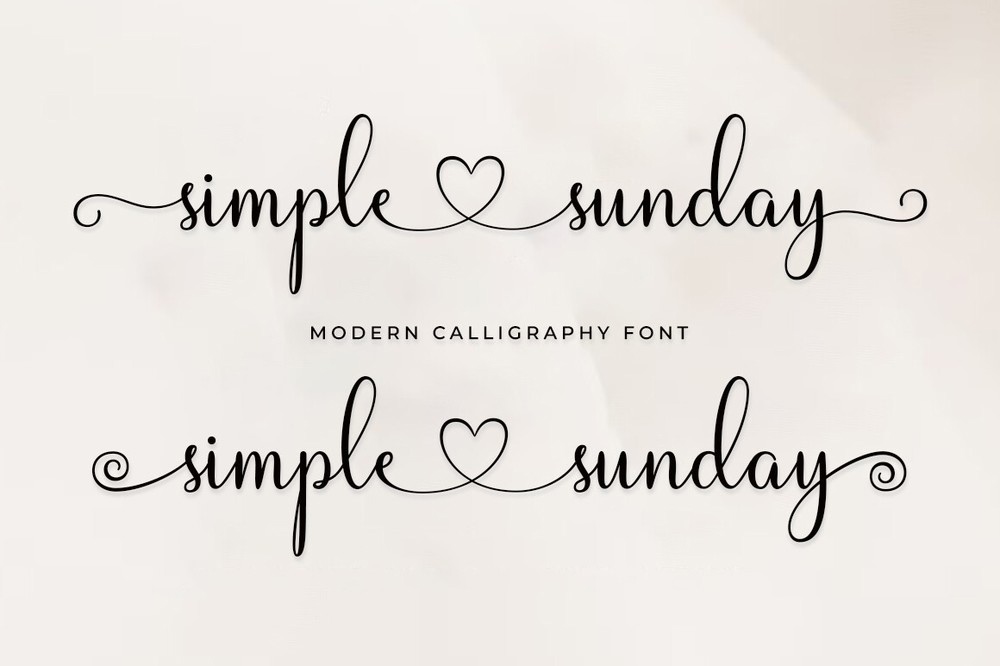 Beispiel einer Simple Sunday-Schriftart