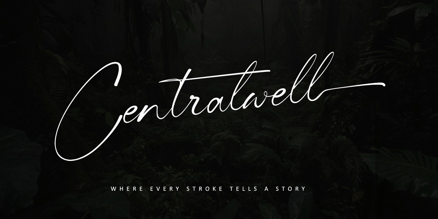 Beispiel einer Centralwell Italic-Schriftart