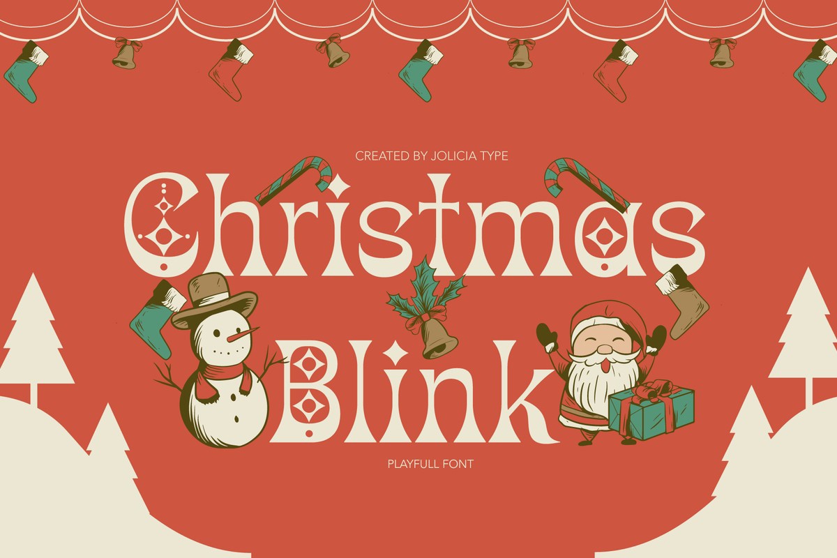 Beispiel einer Christmas Blink-Schriftart