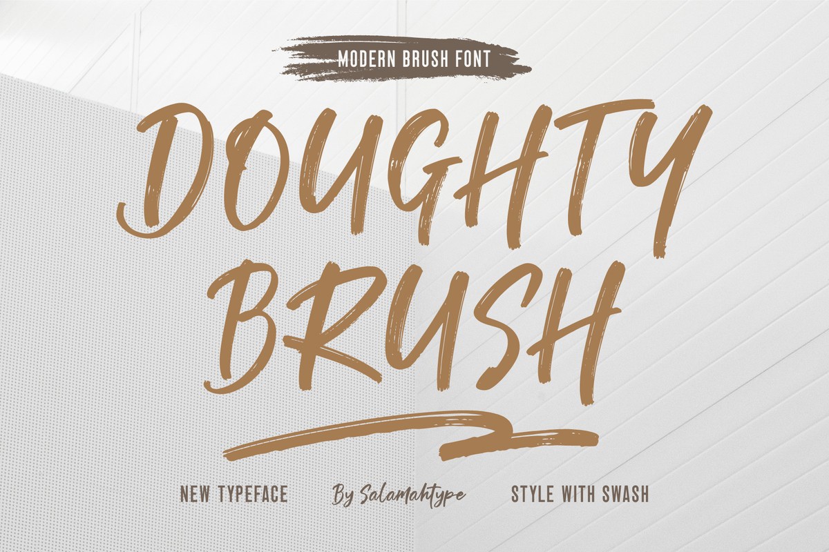 Beispiel einer Doughty Brush-Schriftart