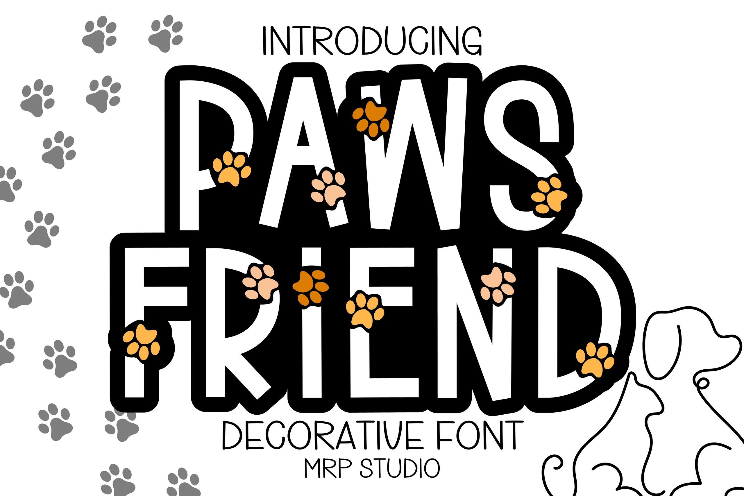 Beispiel einer Paws Friend Regular-Schriftart