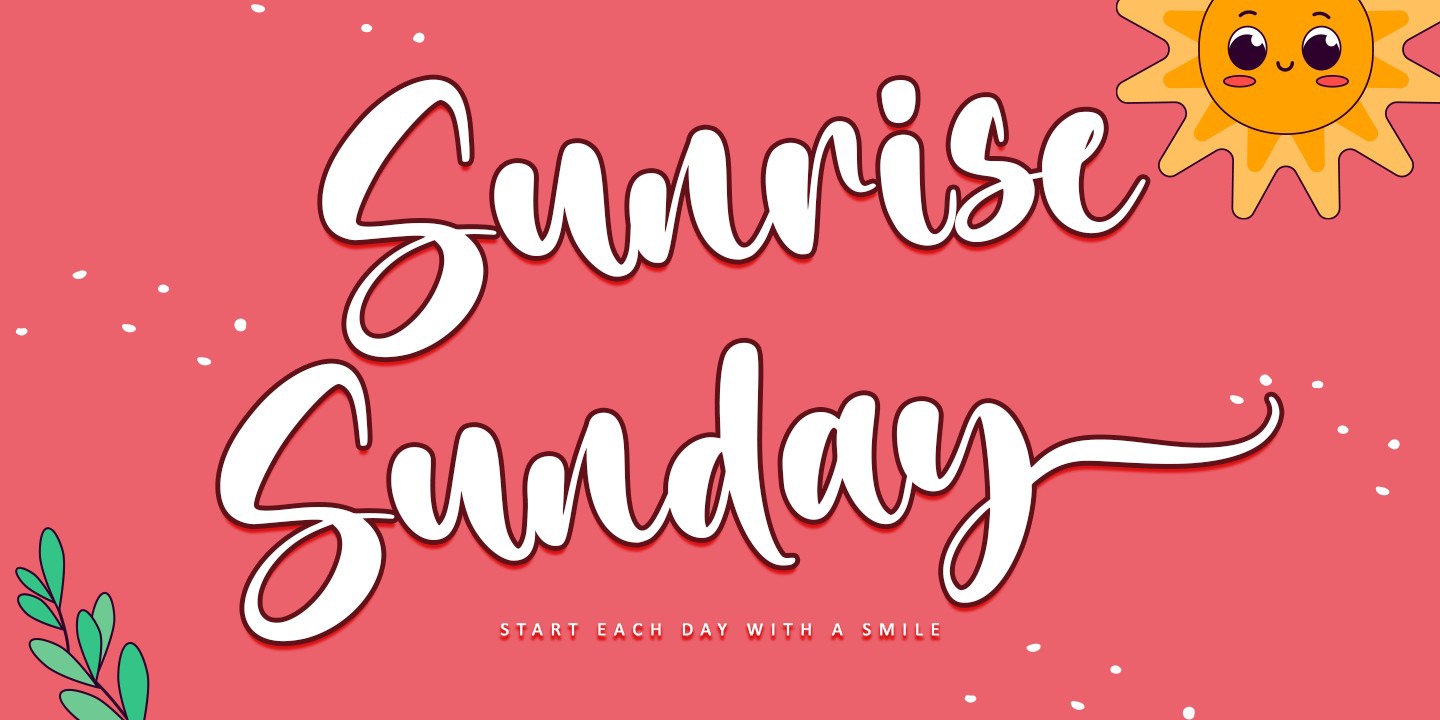 Beispiel einer Sunrise Sunday Italic-Schriftart