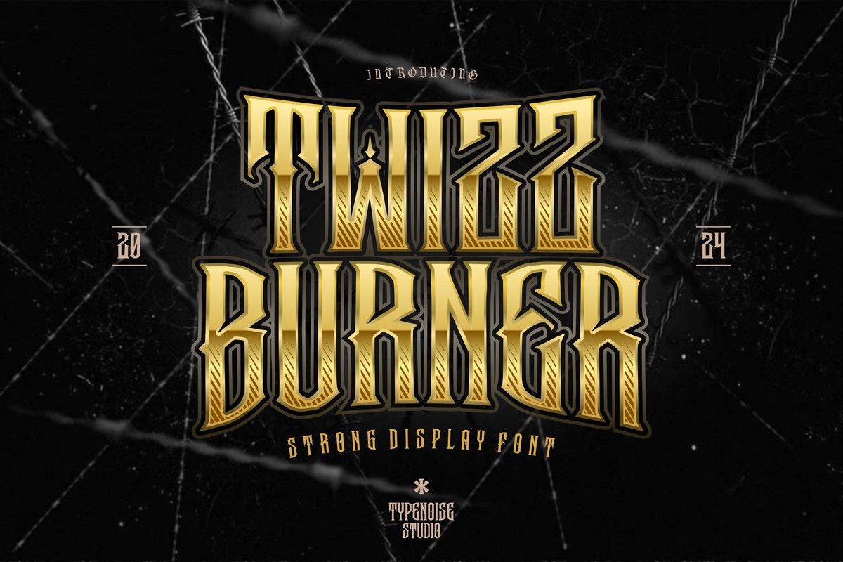 Beispiel einer Twizz Burner Regular-Schriftart