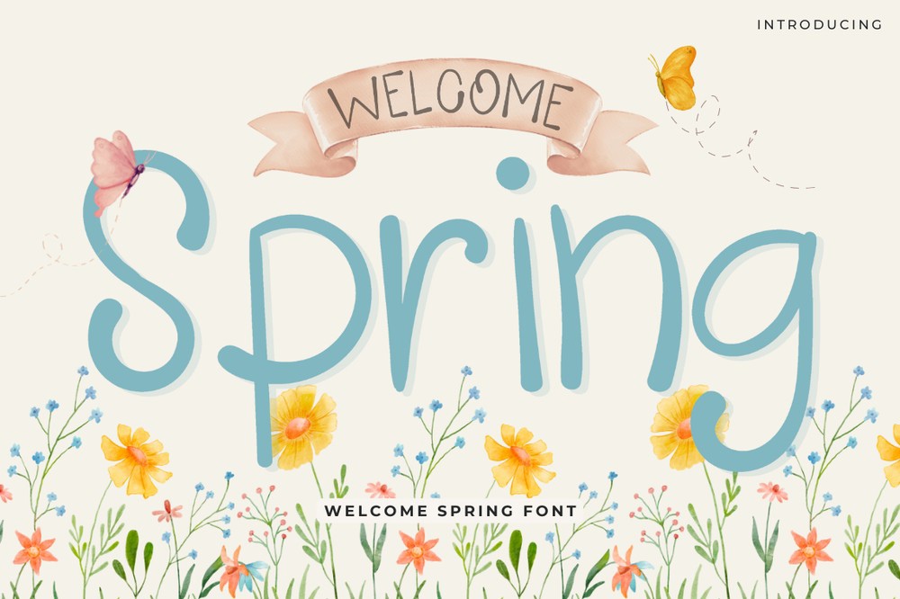 Beispiel einer Welcome Spring Regular-Schriftart