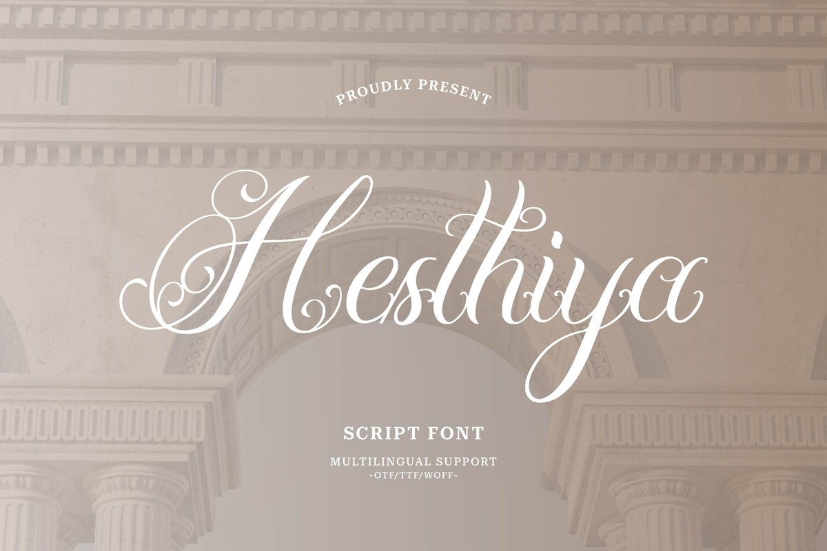 Beispiel einer Hesthiya Italic-Schriftart