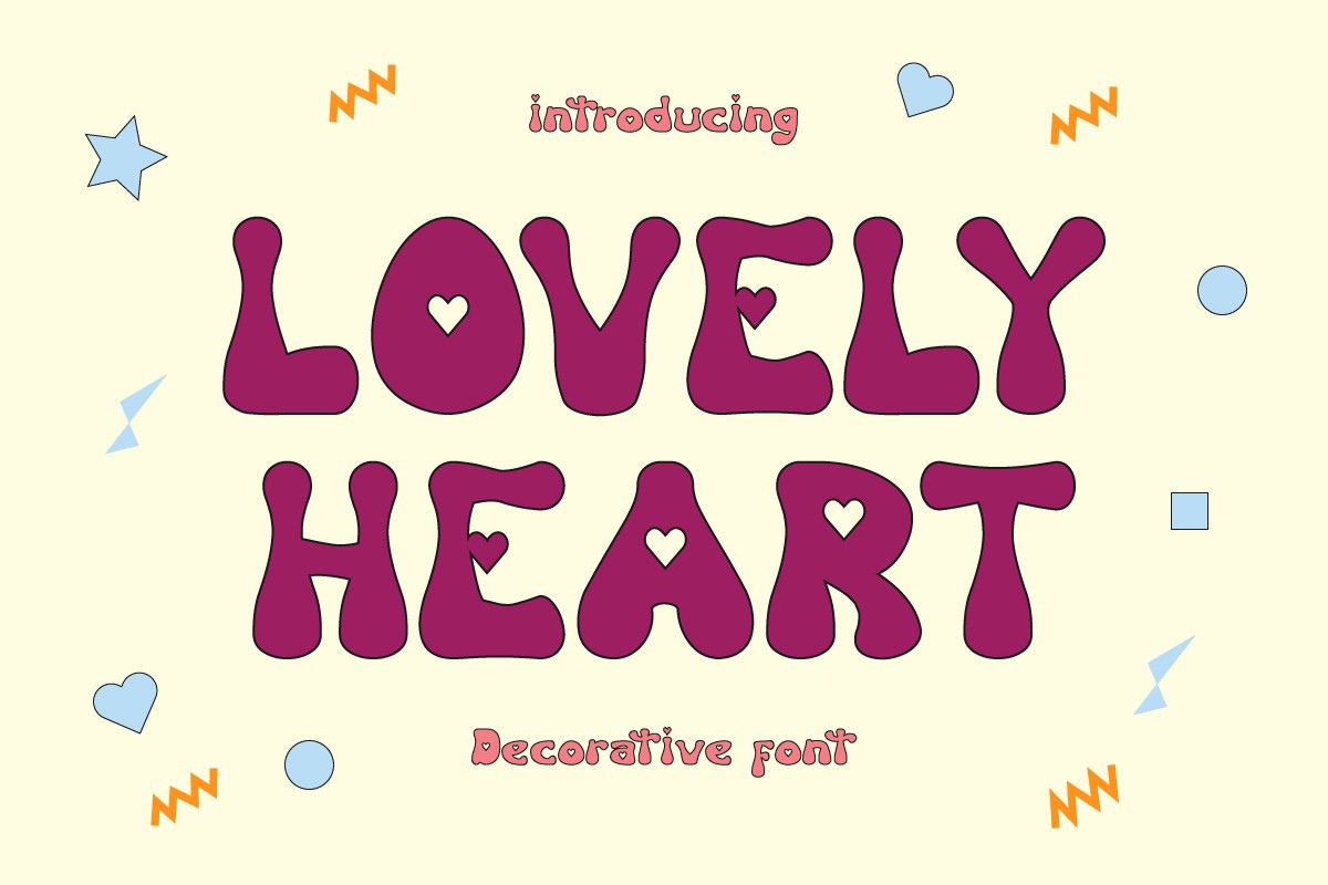 Beispiel einer Lovely Heart-Schriftart