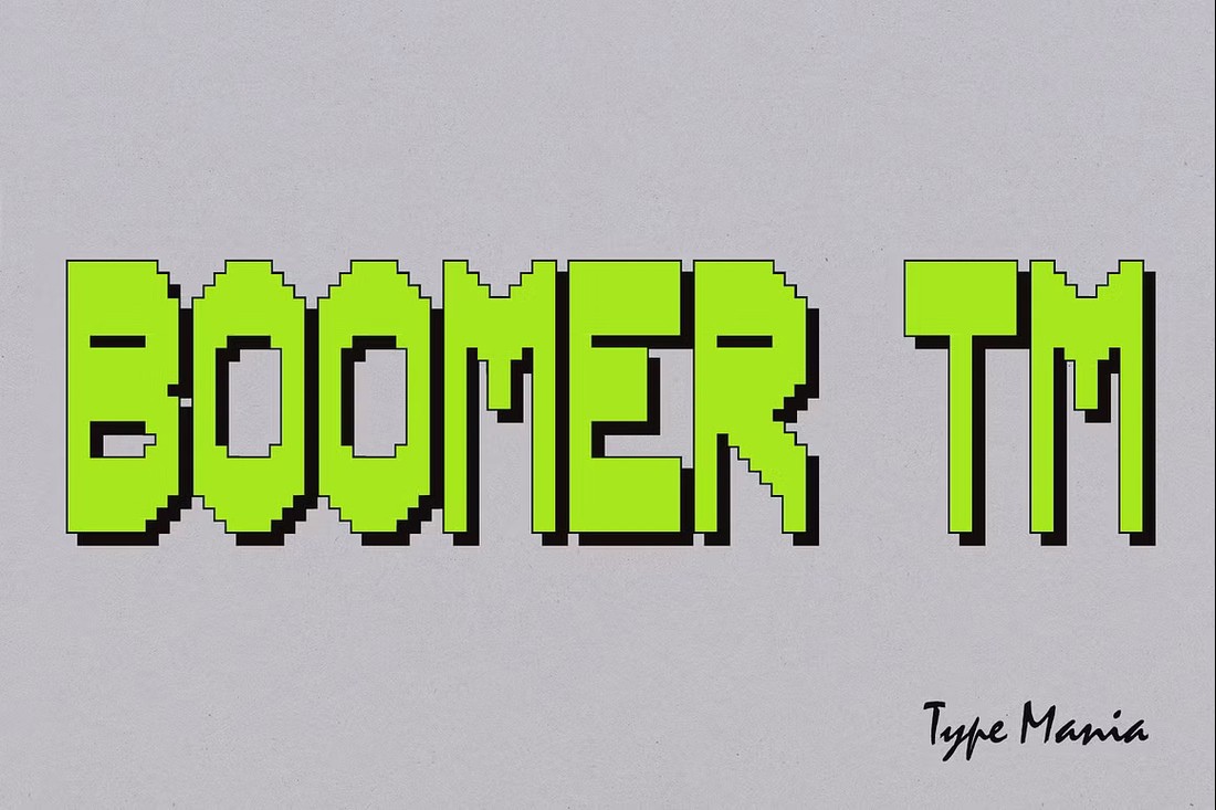 Beispiel einer Boomer TM Regular-Schriftart