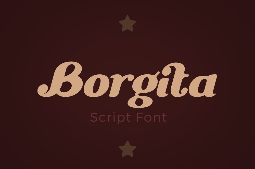 Beispiel einer Borgita Italic-Schriftart