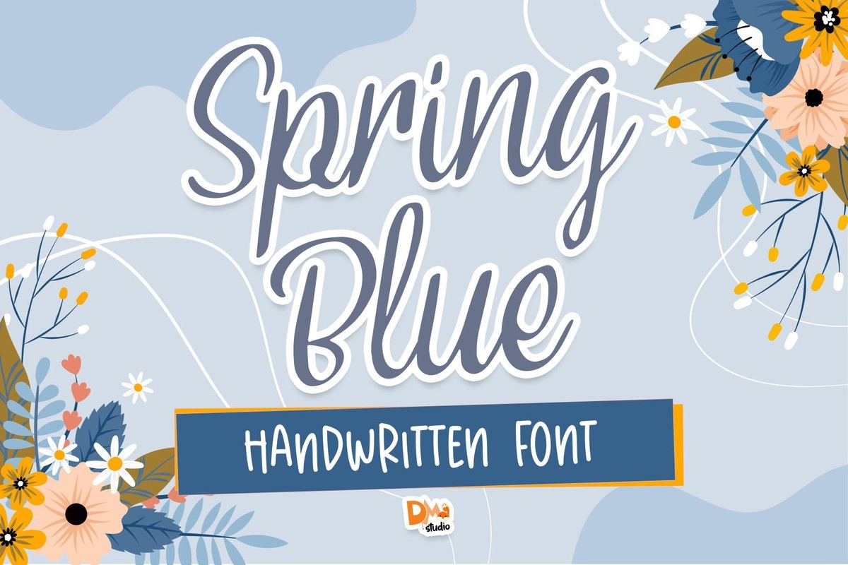 Beispiel einer Spring Blue Regular-Schriftart