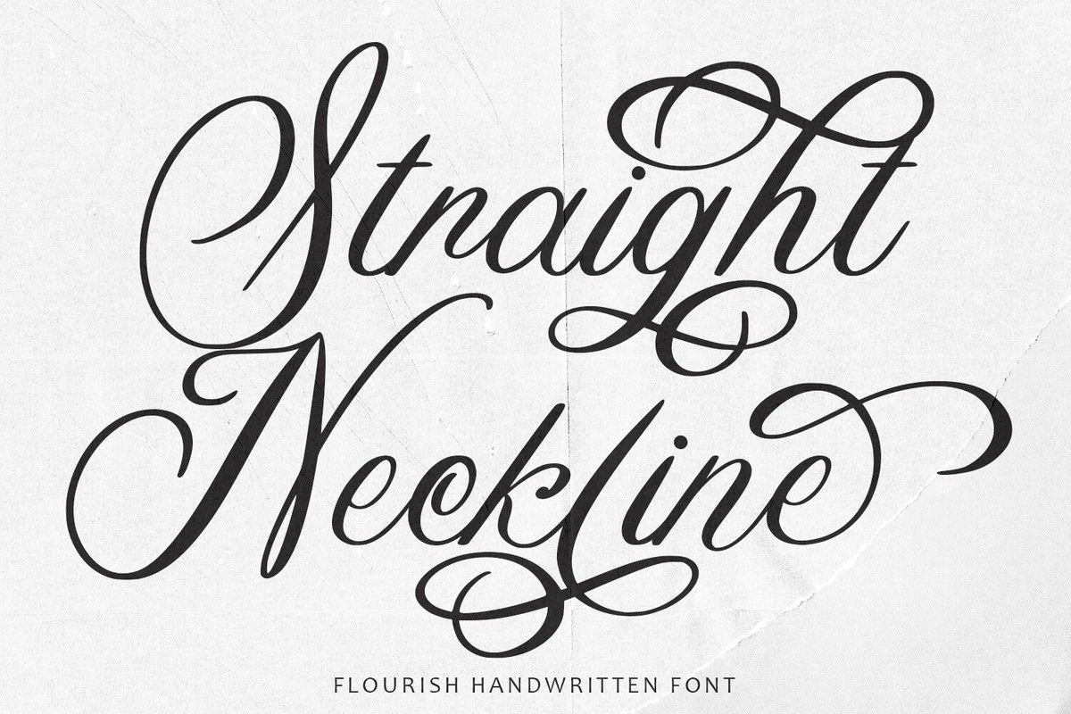 Beispiel einer Straight Neckline-Schriftart