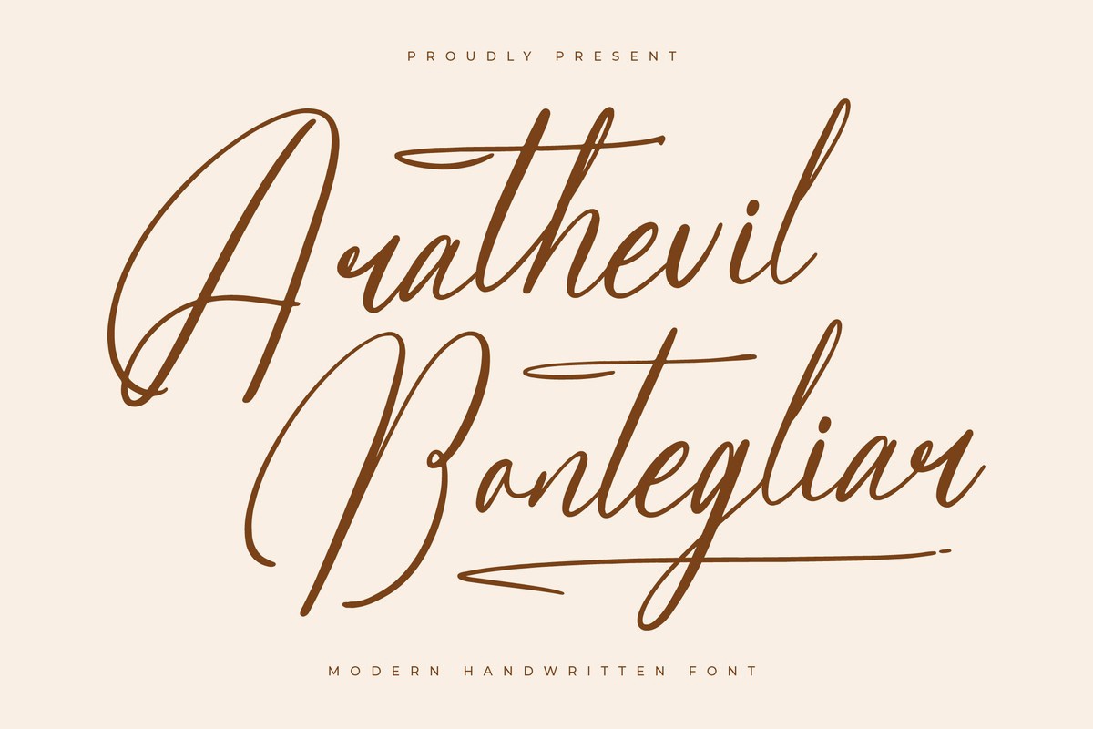 Beispiel einer Arathevil Bontegliar Regular-Schriftart