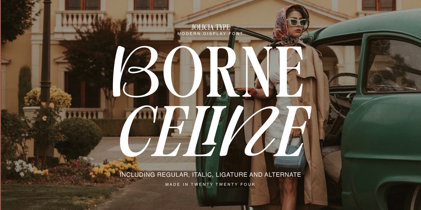 Beispiel einer Borne Celine Italic-Schriftart