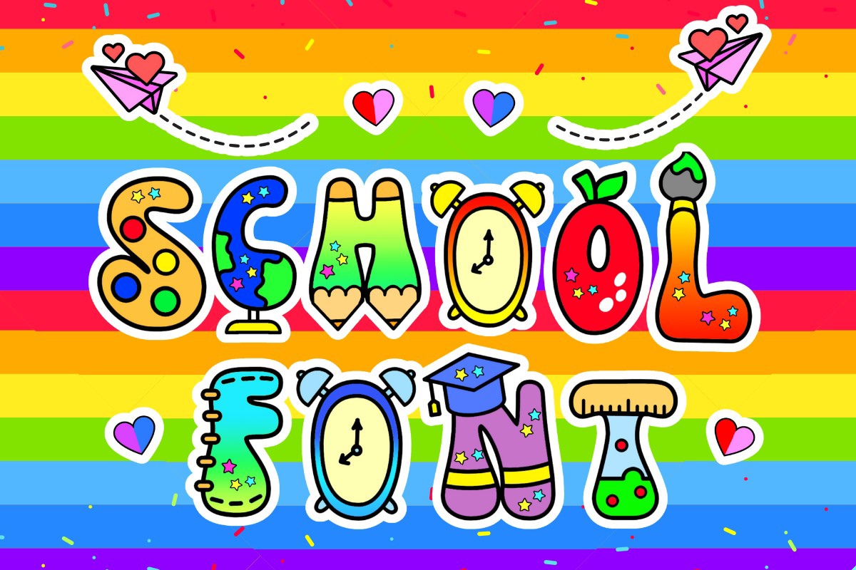 Beispiel einer School 4 Regular-Schriftart