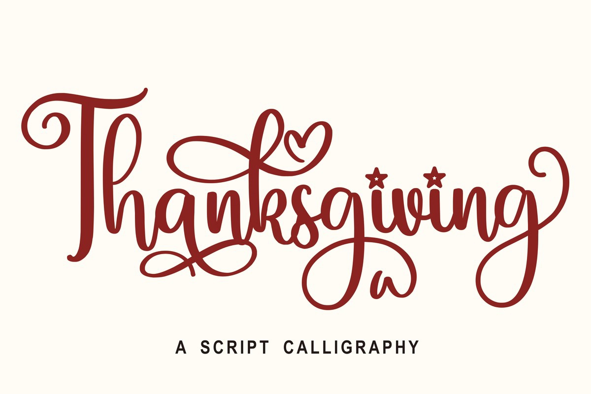 Beispiel einer Thаnksgiving-Schriftart