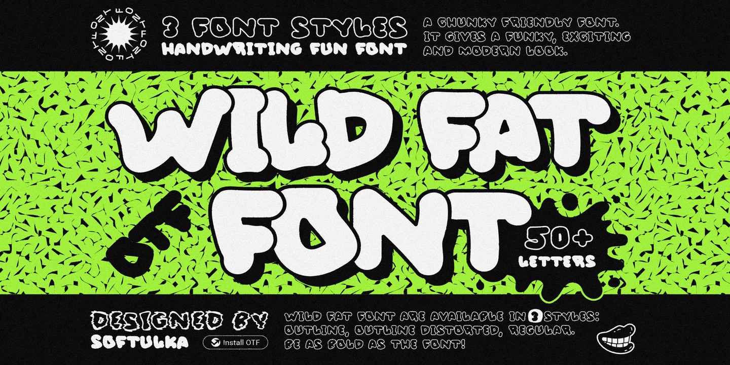 Beispiel einer Wild Fat Font-Schriftart