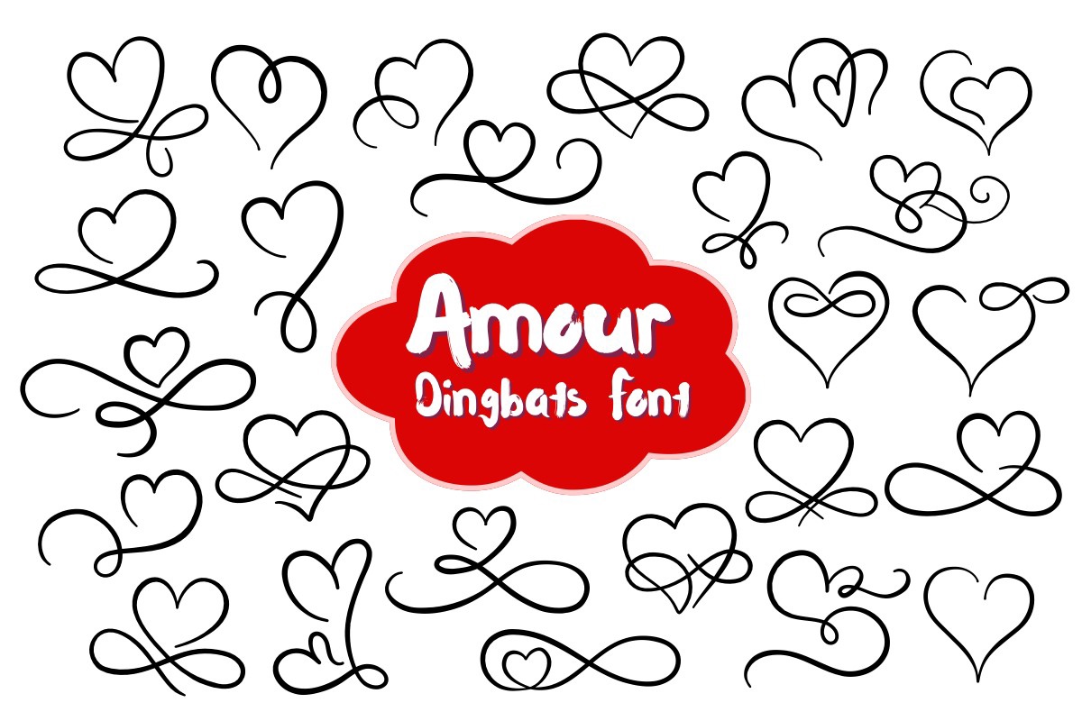 Beispiel einer Amour-Schriftart