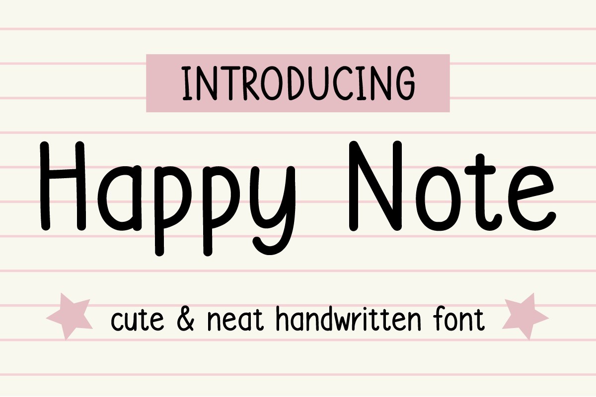 Beispiel einer Happy Note-Schriftart