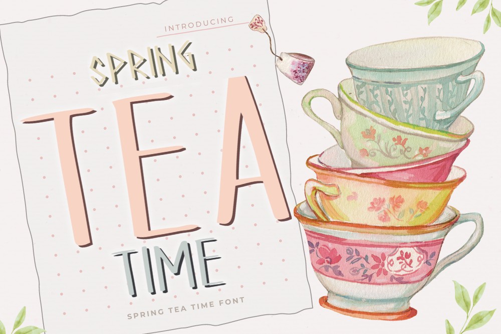 Beispiel einer Spring Tea Time-Schriftart