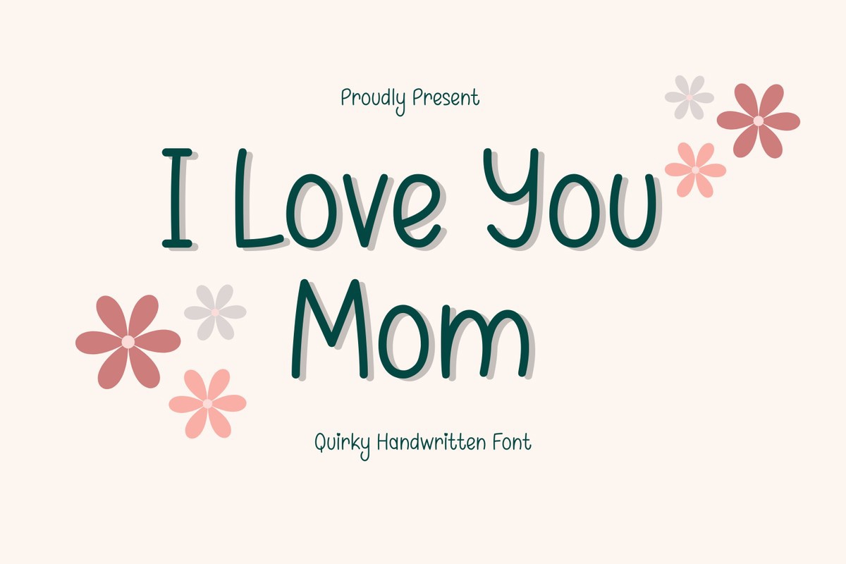 Beispiel einer I Love You Mom-Schriftart