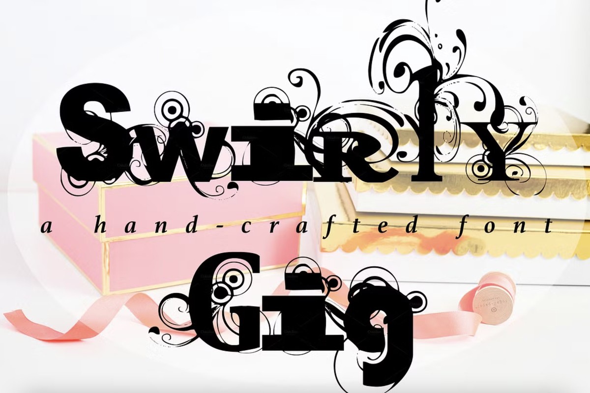 Beispiel einer Swirly Gig Regular-Schriftart