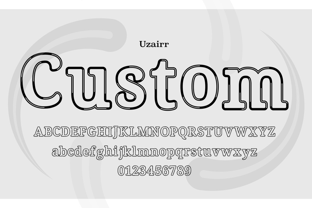 Beispiel einer Uzairr Custom Regular-Schriftart