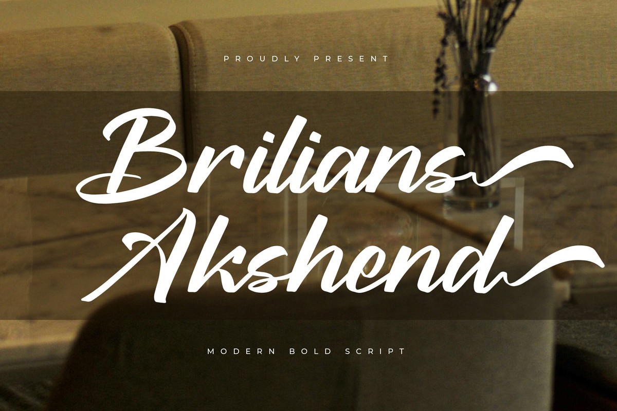 Beispiel einer Brilians Akshend Regular-Schriftart