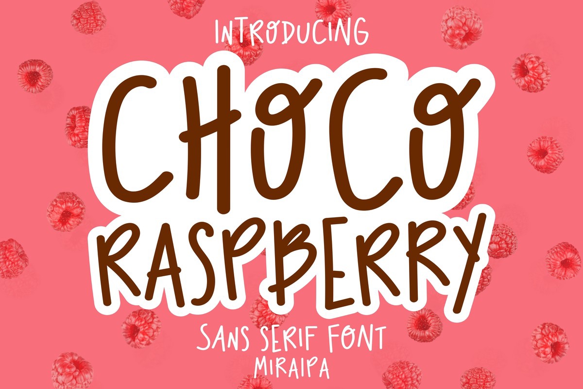 Beispiel einer Choco Raspberry-Schriftart