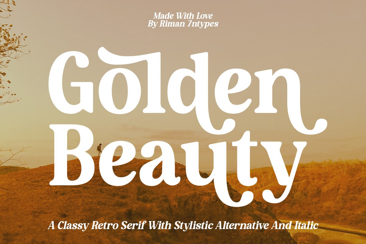 Beispiel einer Golden Beauty Regular-Schriftart