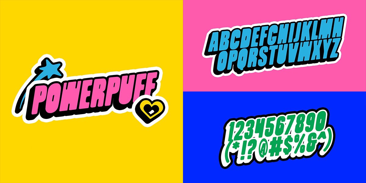 Beispiel einer PowerPuff-Schriftart