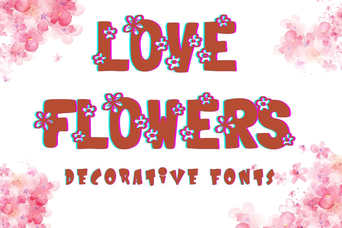 Beispiel einer Love Flowers-Schriftart