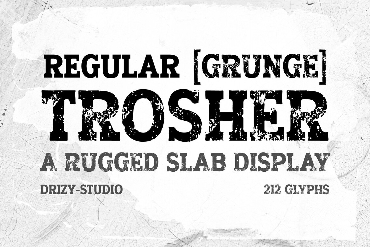 Beispiel einer Trosher Regular-Schriftart