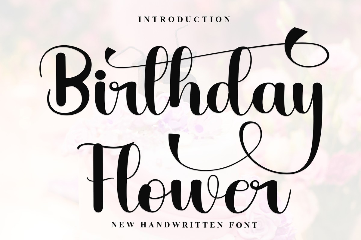 Beispiel einer Birthday Flower Regular-Schriftart