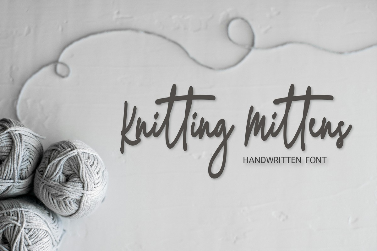 Beispiel einer Knitting Mittens-Schriftart