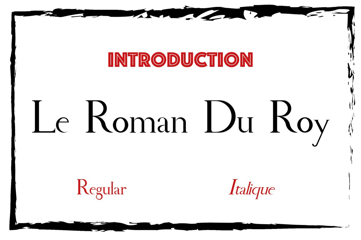 Beispiel einer Le Roman Du Roy Italic-Schriftart