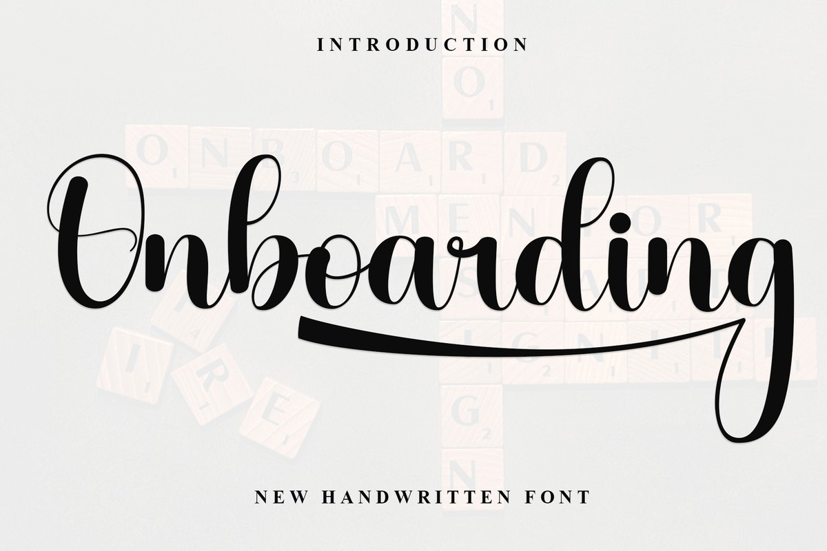 Beispiel einer Onboarding-Schriftart