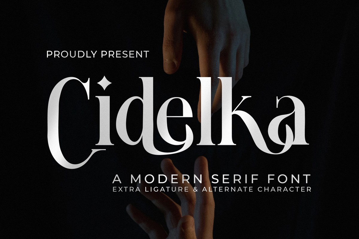 Beispiel einer Cidelka Regular-Schriftart