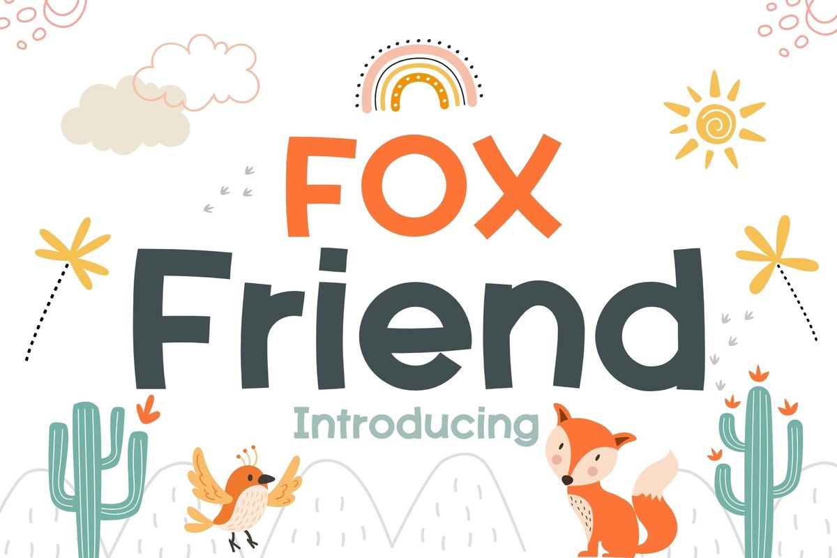 Beispiel einer Fox Friend-Schriftart