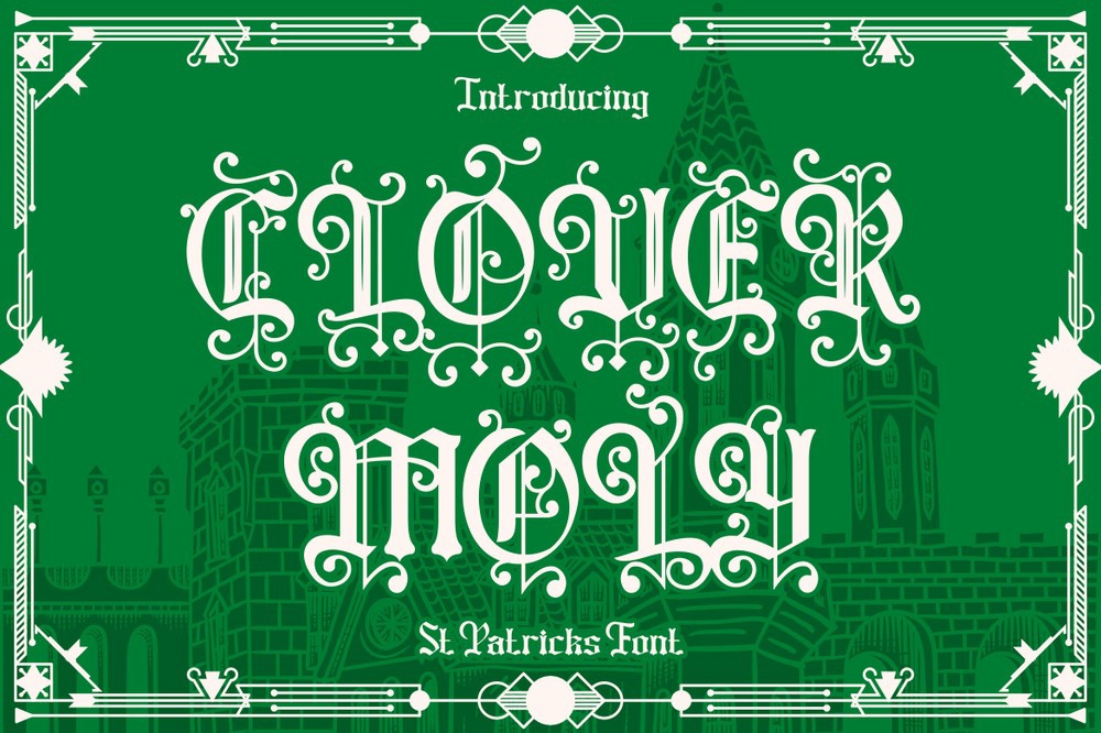 Beispiel einer Clover Moly Regular-Schriftart