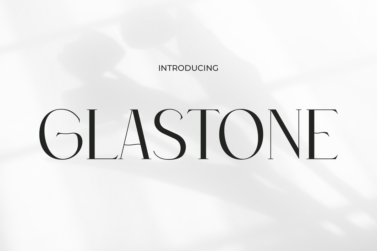 Beispiel einer Glastone Regular-Schriftart