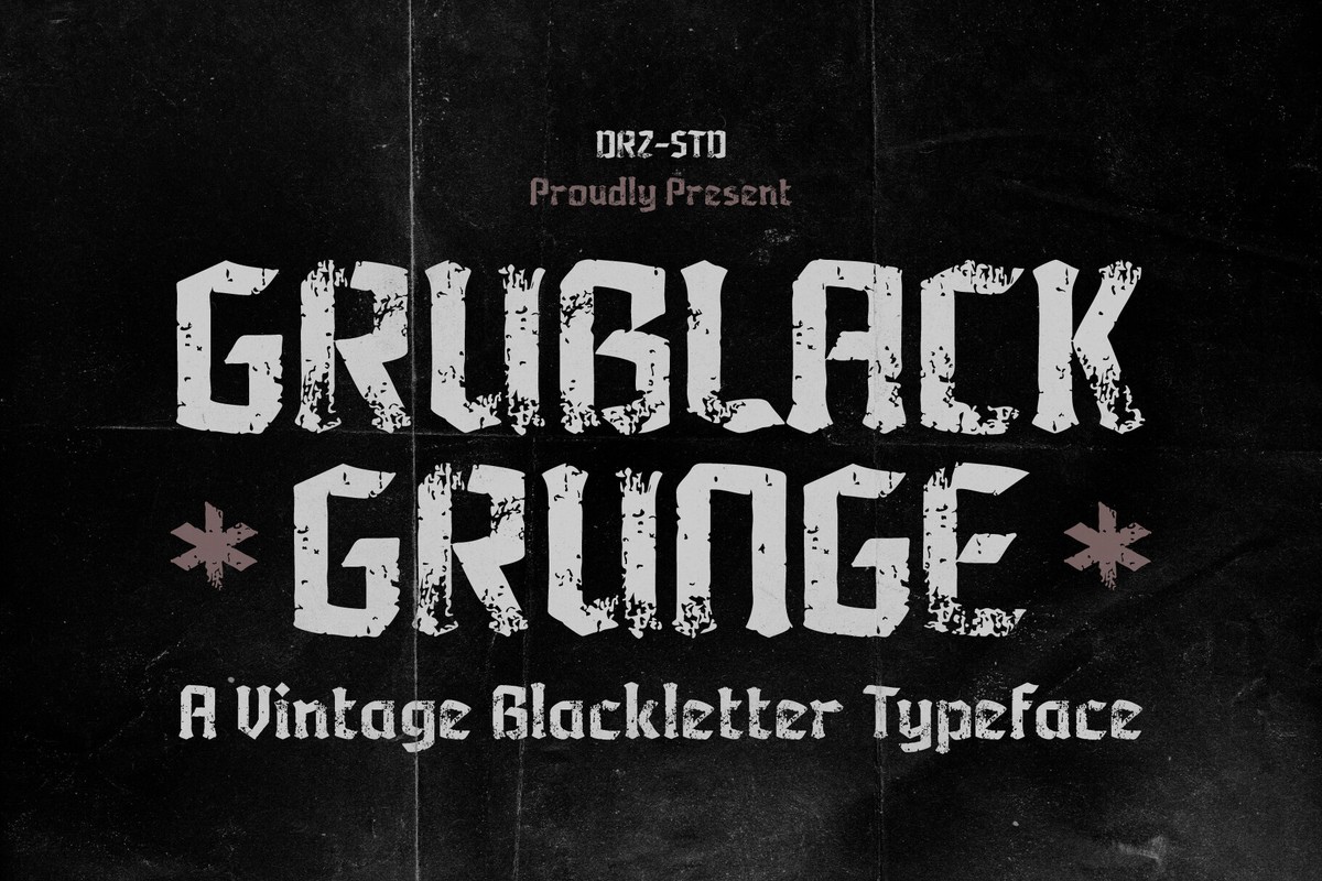 Beispiel einer Grublack Regular-Schriftart