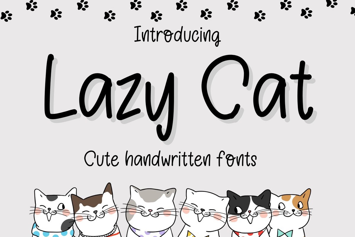 Beispiel einer Lazy Cat-Schriftart