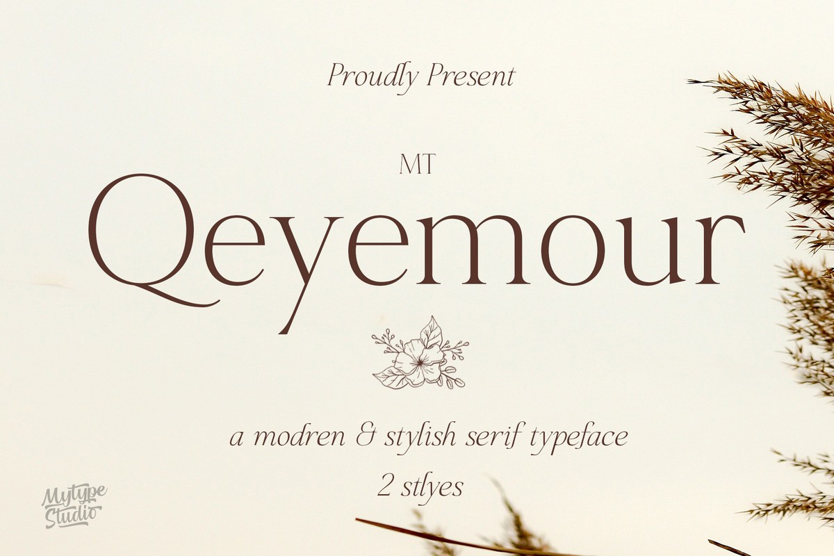 Beispiel einer MT Qeyemour-Schriftart