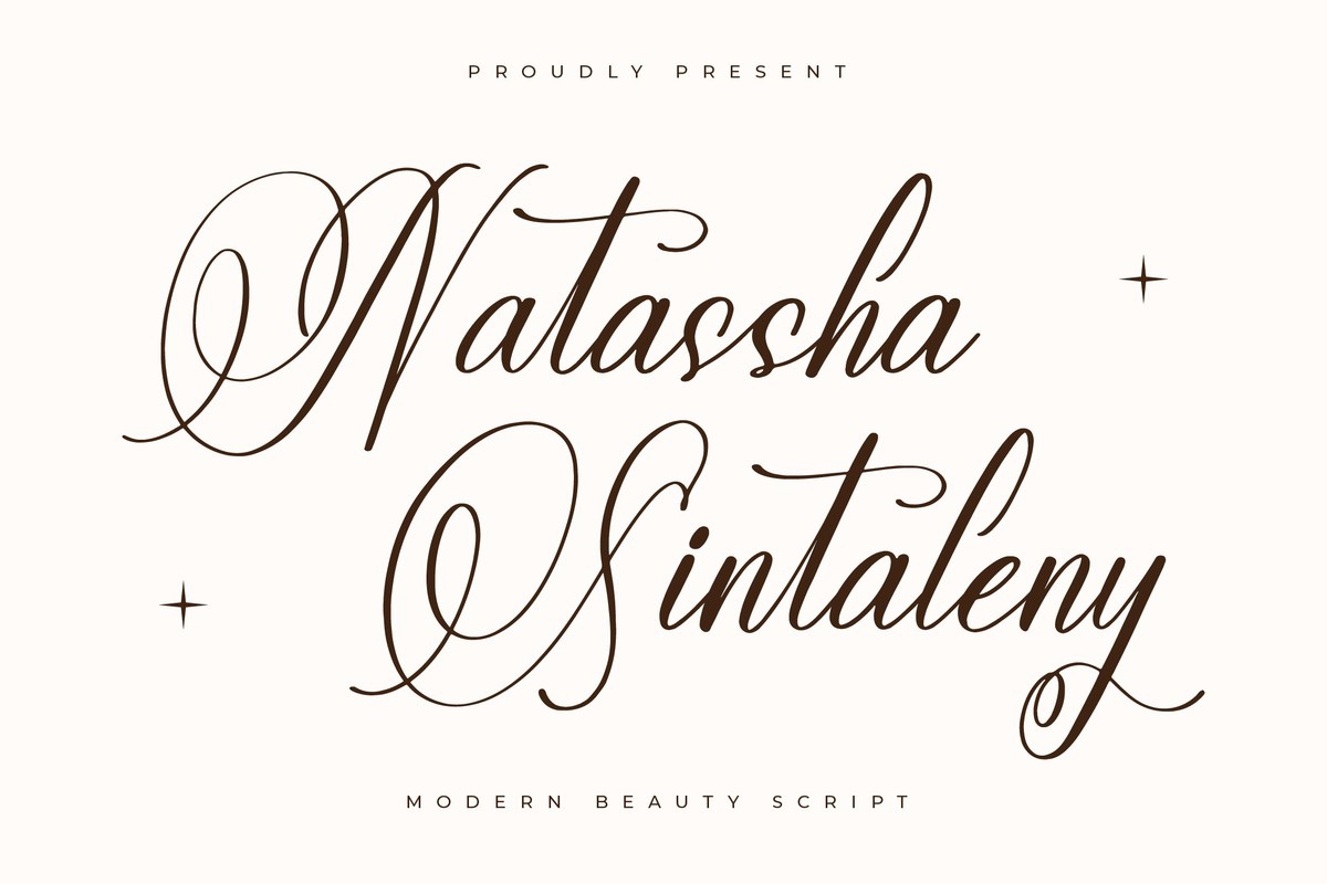 Beispiel einer Natassha Sintaleny Regular-Schriftart