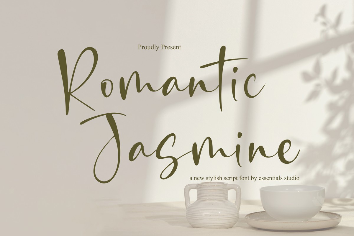 Beispiel einer Romantic Jasmine-Schriftart