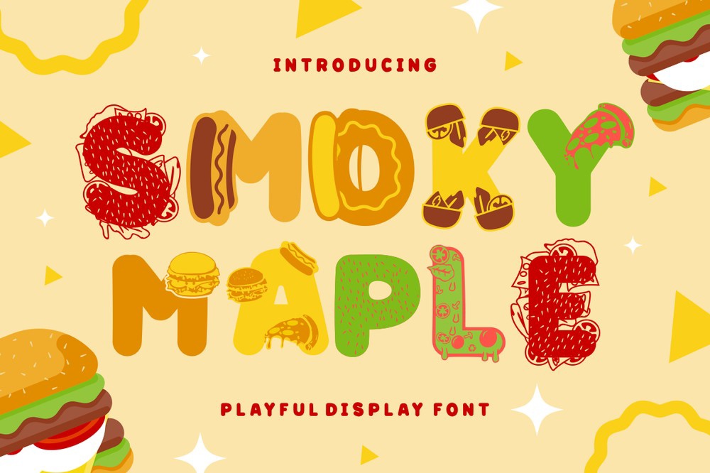 Beispiel einer Smoky Maple 7-Schriftart