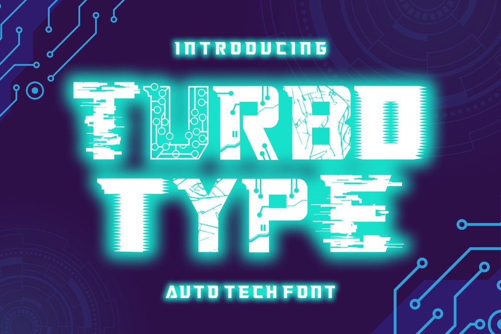 Beispiel einer Turbo Type 1-Schriftart